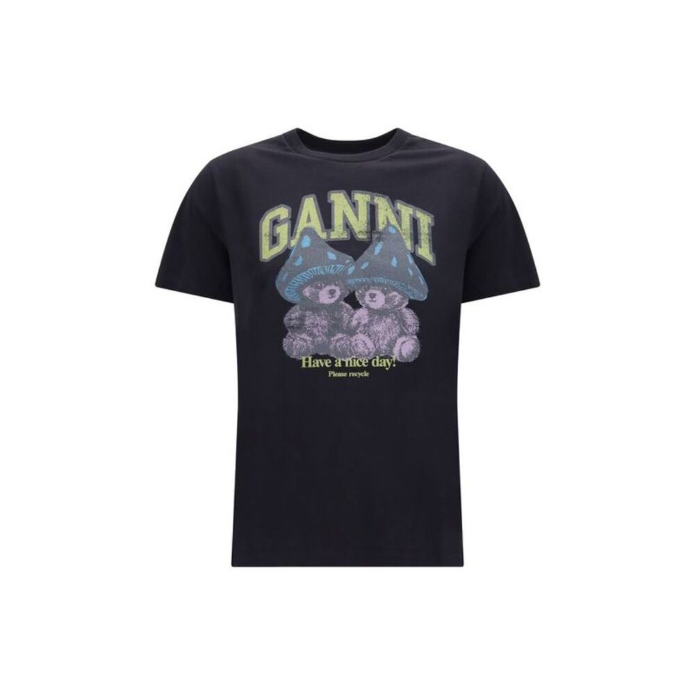 Ganni Gray Cotton Women's T-Shirt